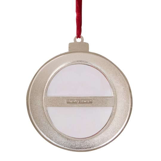 3.25" Silver-Plated Photo Frame Christmas Ornament with European Crystals